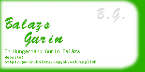 balazs gurin business card